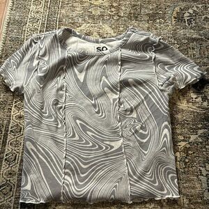 Grey and white swirl baby tee